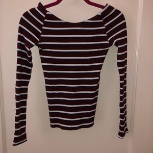 Zara trafaluc striped long sleeve top